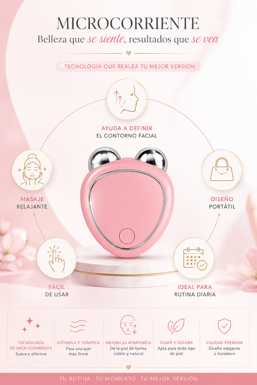 Masajeador Facial de Microcorriente | Piel Más Firme y Radiante en Minutos