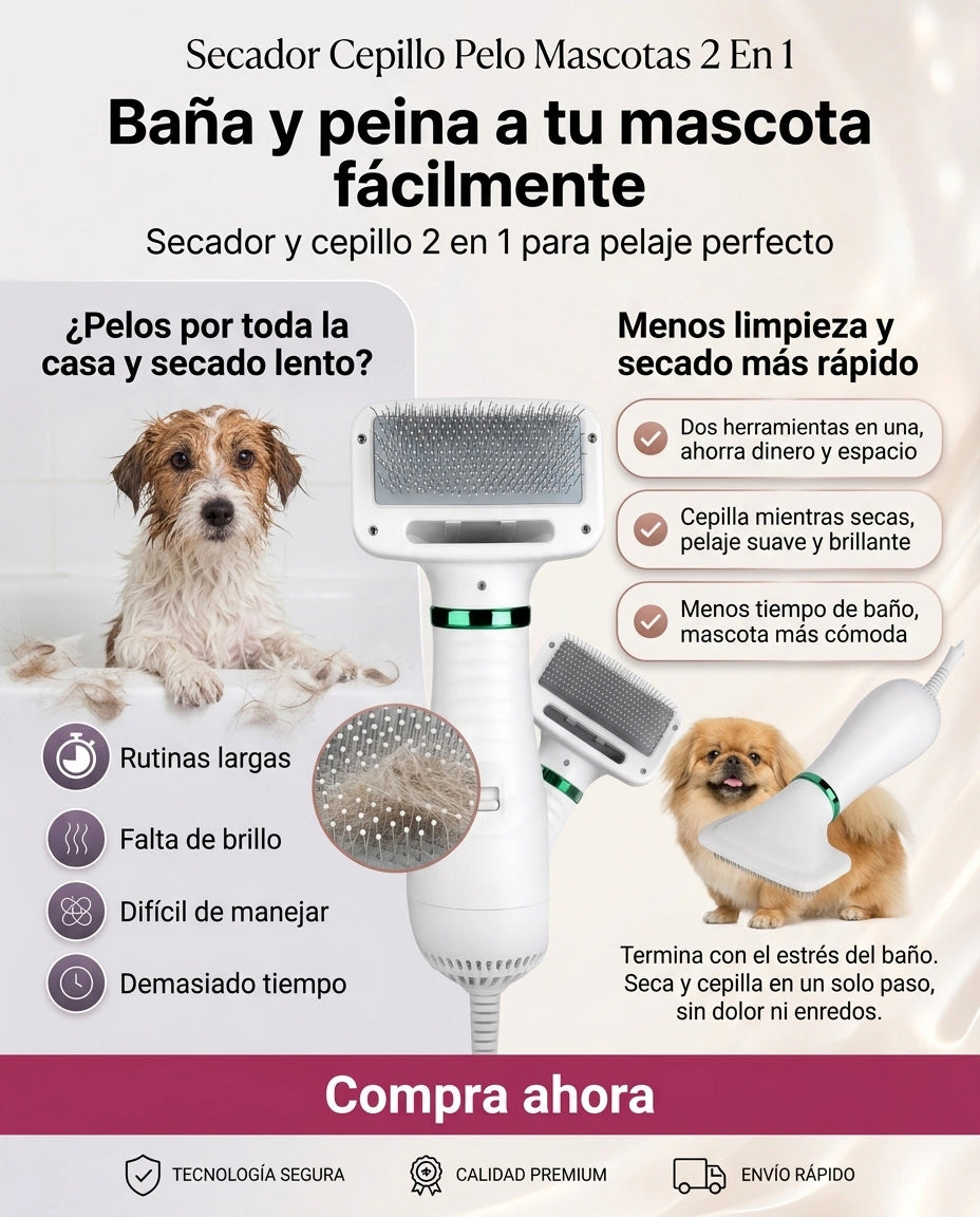 Seca y Cepilla a tu Mascota en un Solo Paso
